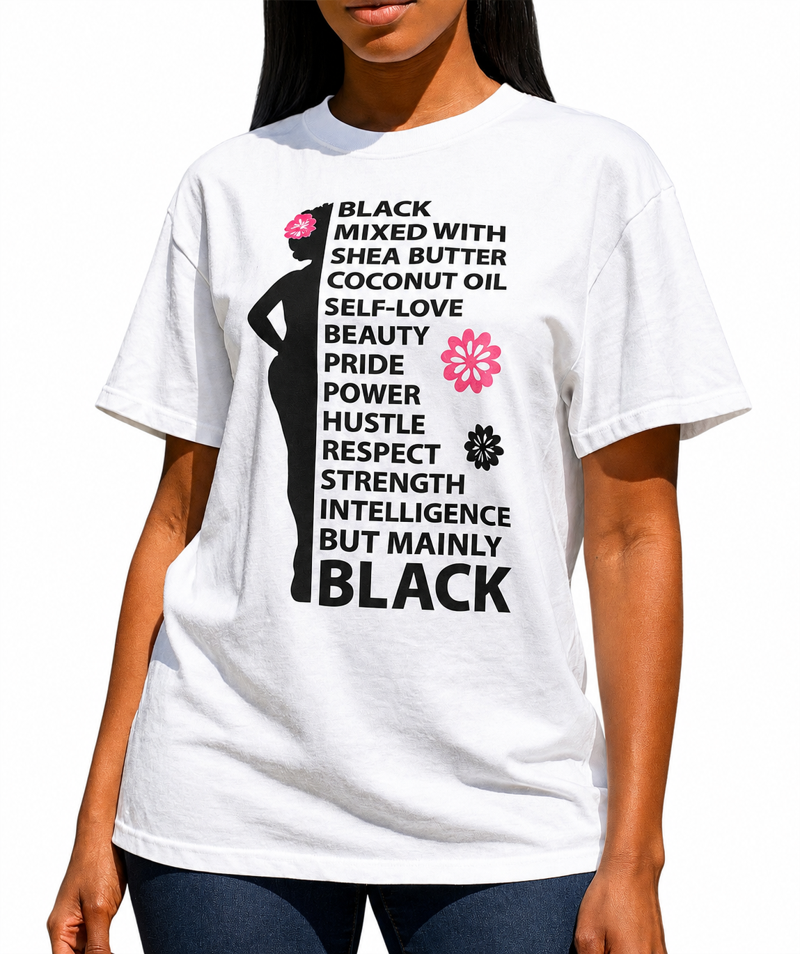 Women’s vinyl print T-shirt ￼